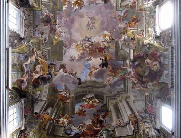 Allegory of the Jesuits' Missionary Work (detail-6) 1691-94, Fresco, Sant'Ignazio, Rome Oil Painting by Andrea Pozzo