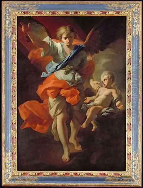 Guardian Angel 1685 94 Oil Painting by Andrea Pozzo