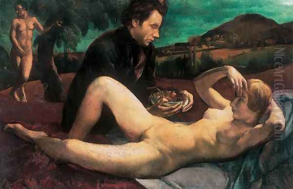 Painter and Model Venus 1923 Oil Painting by Jeno Paizs Goebel