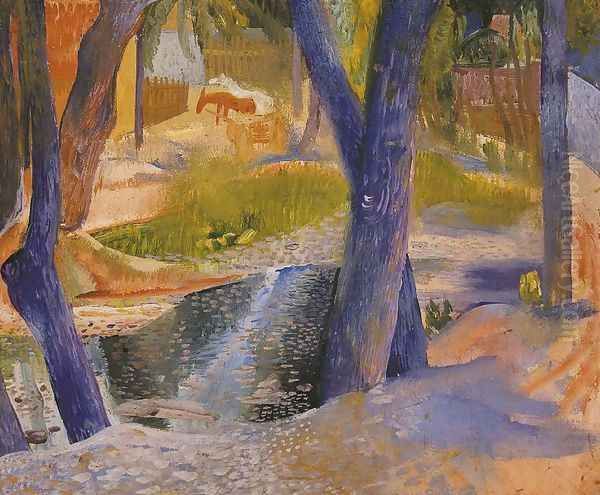 Bank of the Stream c. 1934 Oil Painting by Jeno Paizs Goebel