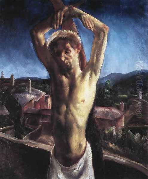 St. Sebastian 1927 Oil Painting by Jeno Paizs Goebel