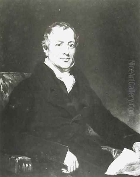 Portrait of David Ricardo 1772-1823 engraved by Thomas Hodgetts Oil Painting by Thomas Phillips