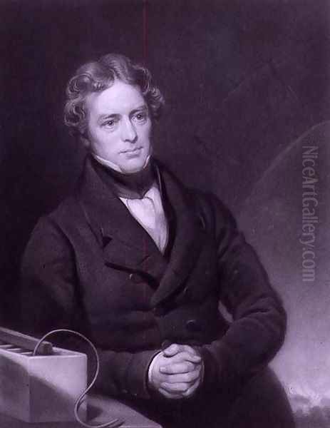 Portrait of Michael Faraday 1791-1867 engraved by Henry Cousins d.1864 c.1841 Oil Painting by Thomas Phillips