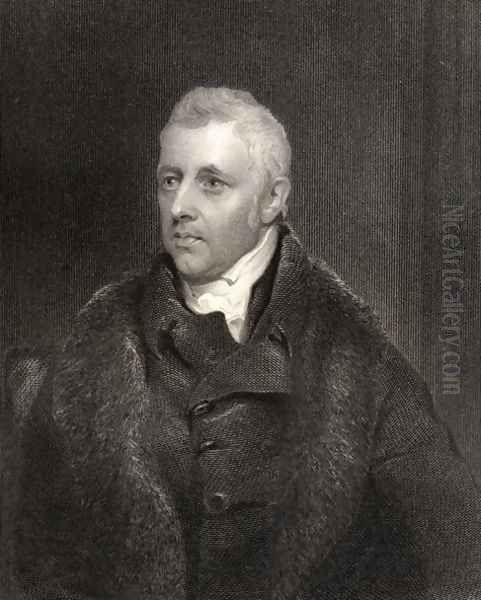 Dudley Ryder, 1st Earl of Harrowby, engraved by Henry Robinson 1796-1871, from National Portrait Gallery, volume IV, published c.1835 Oil Painting by Thomas Phillips