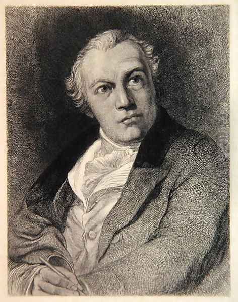 Portrait of William Blake, engraved by William Bell Scott 1811-90 Oil Painting by Thomas Phillips