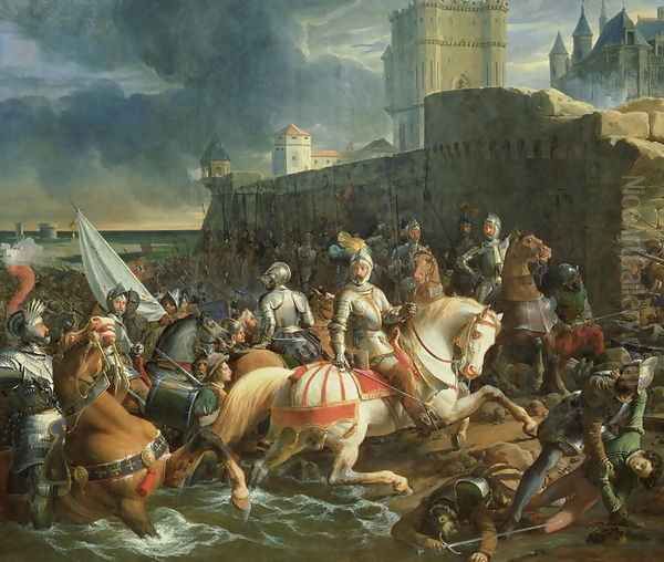 The Taking of Calais by Francis, 2nd Duke of Guise 1519-63 on 9th January 1558 Oil Painting by Francois-Edouard Picot