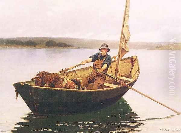 Man in a Boat Oil Painting by William Lamb Picknell