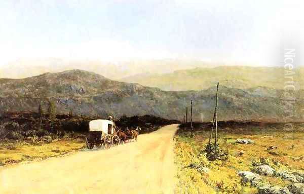 Covered Wagon on the Trail Date unknown Oil Painting by William Lamb Picknell