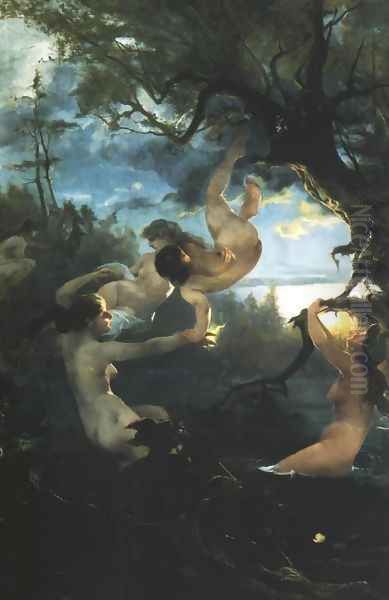 Naiads Oil Painting by Witold Pruszkowski