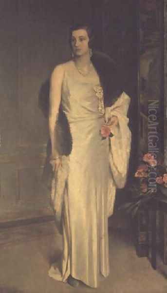 Portrait of Loelia, Duchess of Westminster, now Lady Lindsay Oil Painting by Glyn Warren Philpot