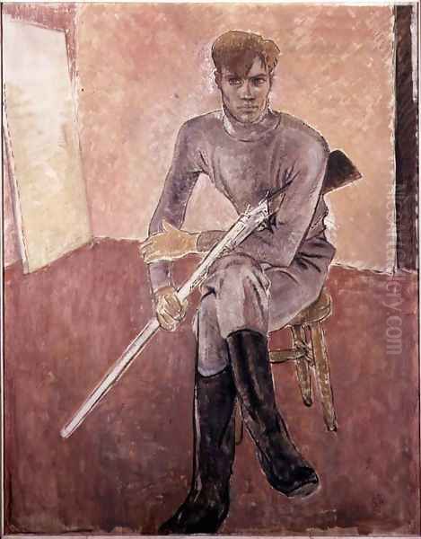 Man with a Gun Oil Painting by Glyn Warren Philpot