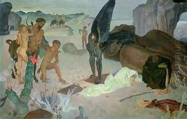 Repose on the Flight into Egypt, c.1922 Oil Painting by Glyn Warren Philpot