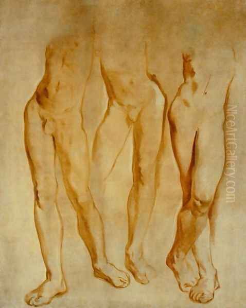 Three Studies of a Male Nude Oil Painting by Glyn Warren Philpot