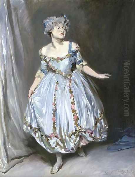 Portrait sketch of Mrs. Emile Mond dressed for the Chelsea Arts Club Ball Oil Painting by Glyn Warren Philpot