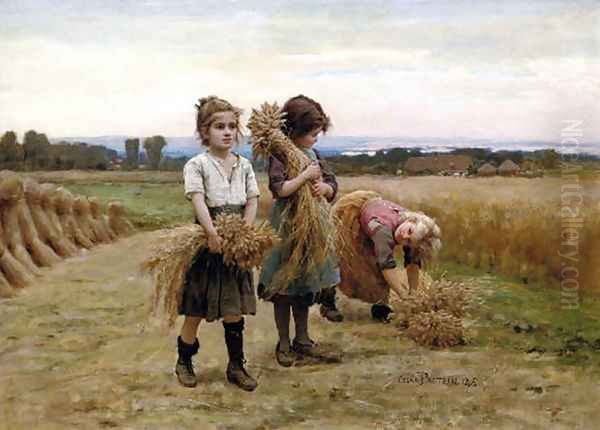 The young harvesters Oil Painting by Cesar Pattein