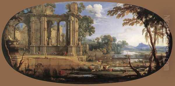 Landscape with Ruins 1646-47 Oil Painting by Pierre Patel