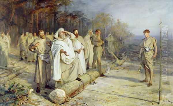 Fixing the Site of an Early Christian Altar, 1884 Oil Painting by John Pettie