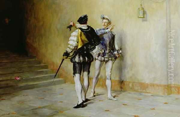 The Commencement of the Quarrel Oil Painting by John Pettie