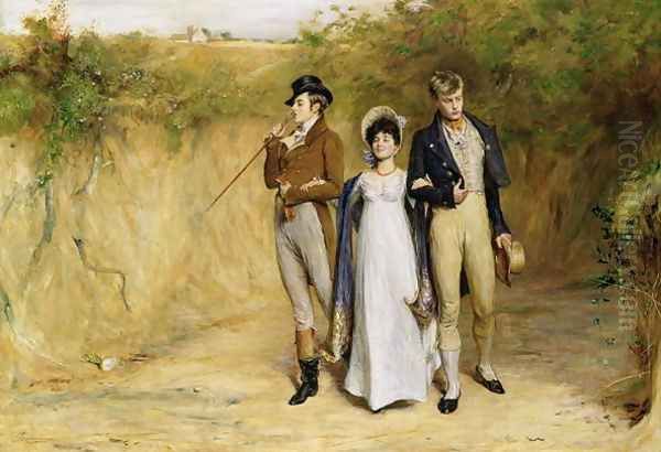 Two Strings to her Bow, 1887 Oil Painting by John Pettie