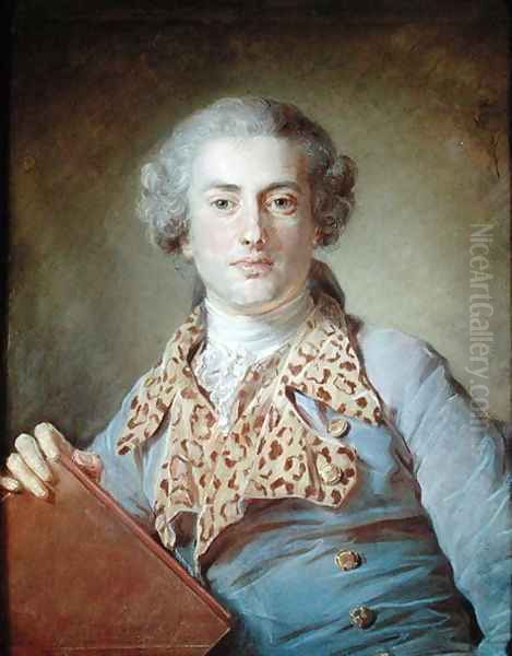 Portrait of Jean-Georges Noverre 1727-1810 Oil Painting by Jean-Baptiste Perroneau