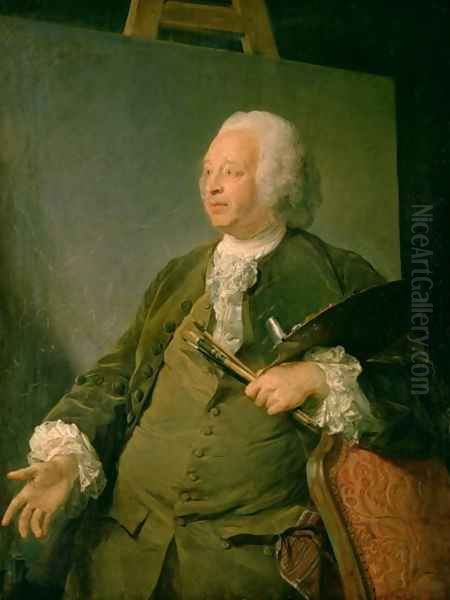 Portrait of Jean-Baptiste Oudry 1686-1755 c.1753 Oil Painting by Jean-Baptiste Perroneau