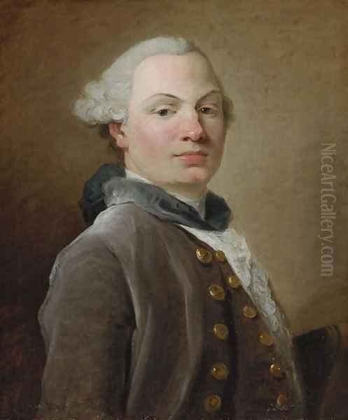 Portrait of a Man, c.1747 Oil Painting by Jean-Baptiste Perroneau