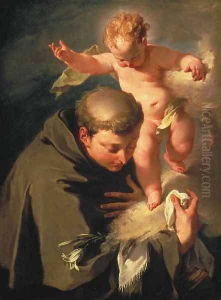 The Vision of Saint Anthony of Padua Oil Painting by Giovanni Battista Pittoni the younger