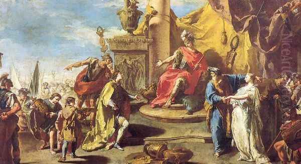 The Continence of Scipio Oil Painting by Giovanni Battista Pittoni the younger