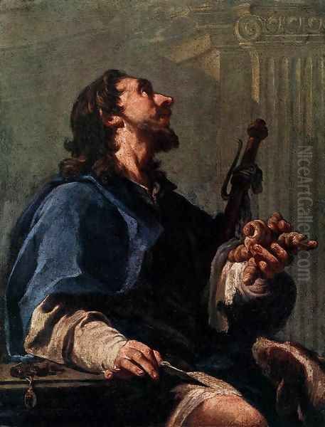 St Roch Oil Painting by Giovanni Battista Pittoni the younger