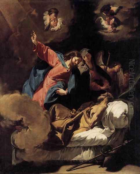 The Death of Joseph Oil Painting by Giovanni Battista Pittoni the younger