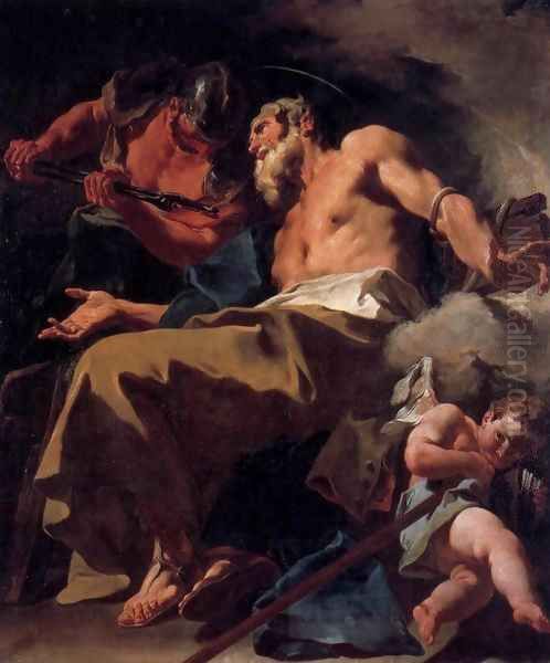 The Torture of St Thomas Oil Painting by Giovanni Battista Pittoni the younger