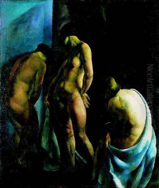 Bathers Nudes 1923 Oil Painting by Karoly Patko