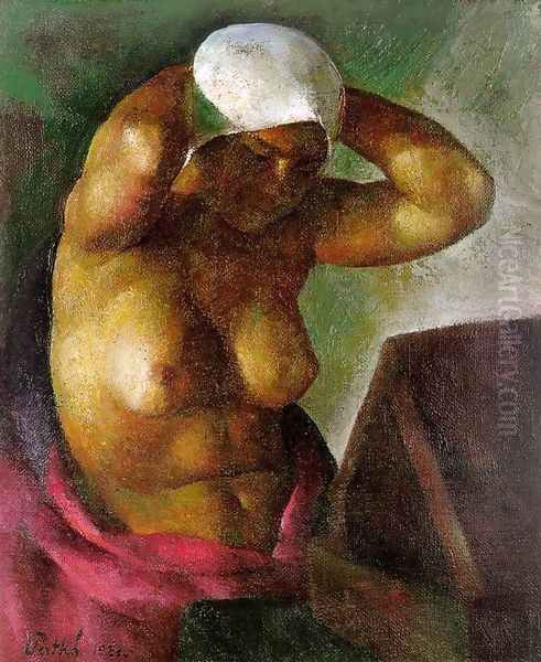 After the Bath 1924 Oil Painting by Karoly Patko