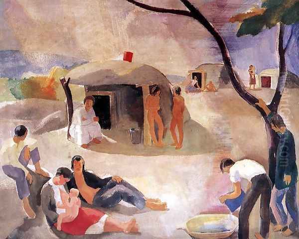 Gipsies 1932 Oil Painting by Karoly Patko