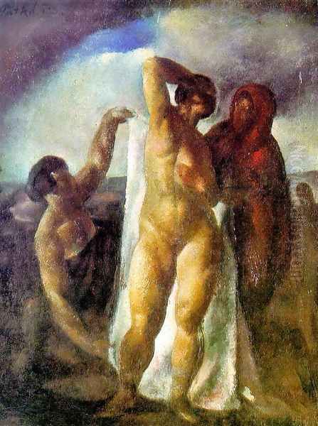 After the Bath 1923 Oil Painting by Karoly Patko