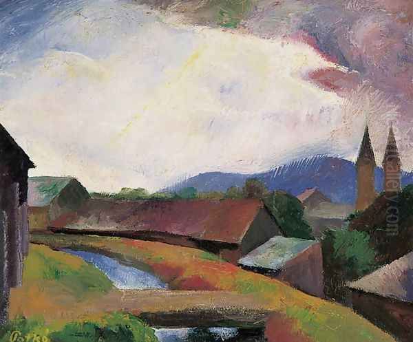 Felsobanya Landscape 1925 Oil Painting by Karoly Patko