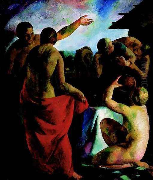 Nudes in the Open 1926 Oil Painting by Karoly Patko