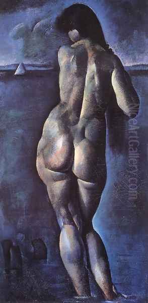 Nude from the Back 1920 Oil Painting by Karoly Patko