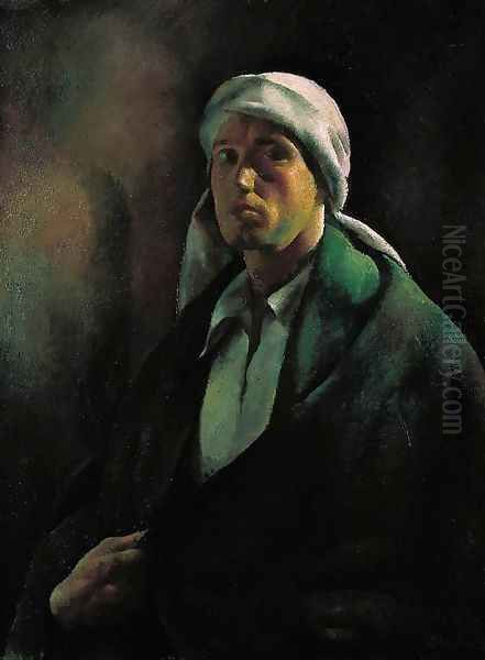 Self-Portrait Self-Portrait with a Turban 1922 Oil Painting by Karoly Patko