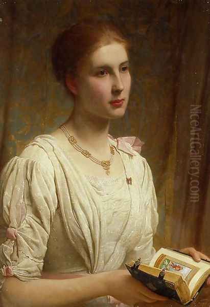 Miss Helen Lindsay Oil Painting by Charles E. Perugini