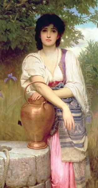 At the Well Oil Painting by Charles E. Perugini