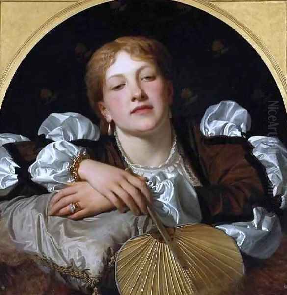 I know a maiden fair to see take care Oil Painting by Charles E. Perugini