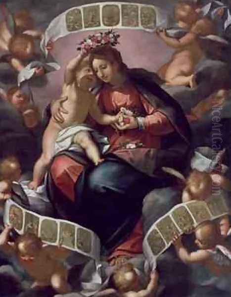 Madonna of the Rosary Oil Painting by Giovanni Battista Paggi