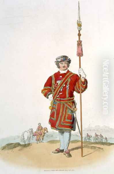 Yeoman of the Kings Guard, from Costume of Great Britain, published by William Miller, 1805 Oil Painting by William Henry Pyne