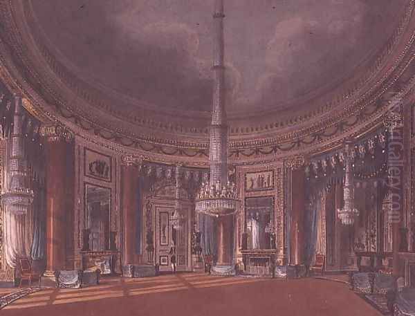 Carlton House, the Circular Room, from Pynes Royal Residences, published 1818 Oil Painting by William Henry Pyne