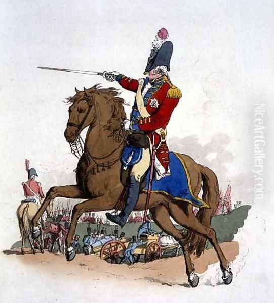 General Officer on Horseback, from Costume of Great Britain, published by William Miller, 1805 Oil Painting by William Henry Pyne