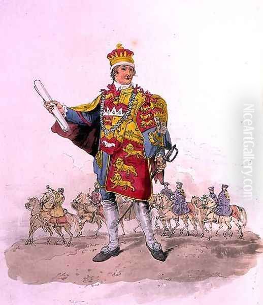 Herald, from Costume of Great Britain, published by William Miller, 1805 Oil Painting by William Henry Pyne