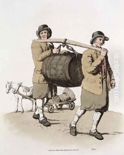 Brewers, from Costume of Great Britain published by William Miller, 1805 Oil Painting by William Henry Pyne