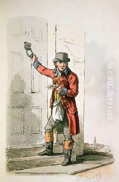 The Postman from Costume of Great Britain, 1805 Oil Painting by William Henry Pyne