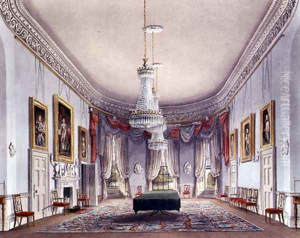 The Dining Room, Frogmore from Pynes Royal Residences, 1818 Oil Painting by William Henry Pyne